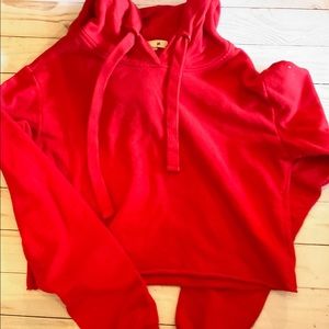 Garage red hoodie crop top